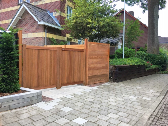 006555 | Belmonte Dubbele tuinpoort BUDGET | Bangkirai | 4x300x180cm