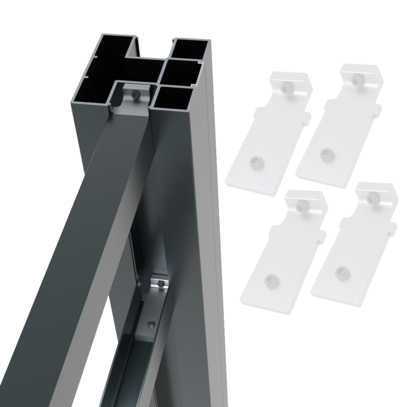 Boston set Start - Topprofiel 25x30mm x 1750mm (2stuks) incl. 4 stuks connectors art.2644/2645