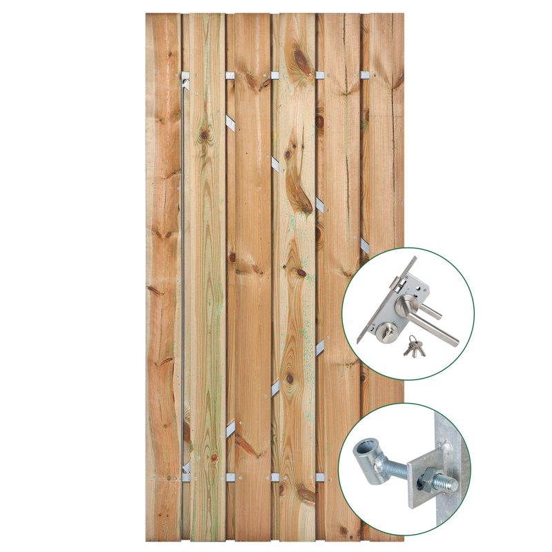 Framepoort Privacy Grenen hoogte 195cm incl. rvs slot (los) Maatwerk mogelijk!!
