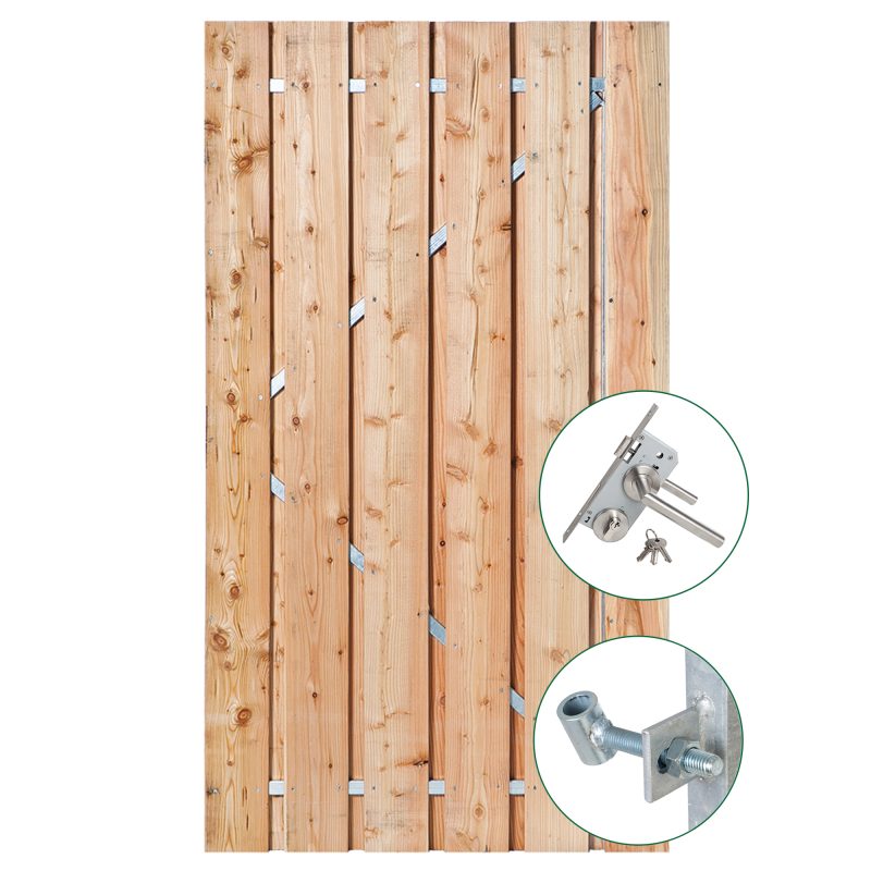 Framepoort Privacy lariks/douglas hoogte 195cm incl. rvs slot (los) Maatwerk mogelijk!!