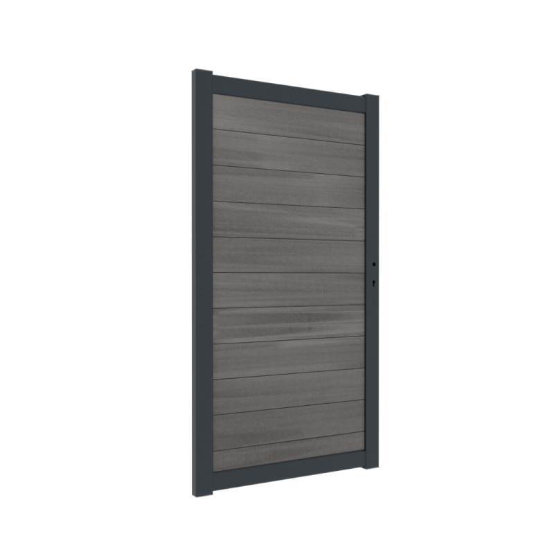 Boston alu poort Premium Dark grey 98x183cm RAL7016 incl. speciaal ophangsysteem en beslag
