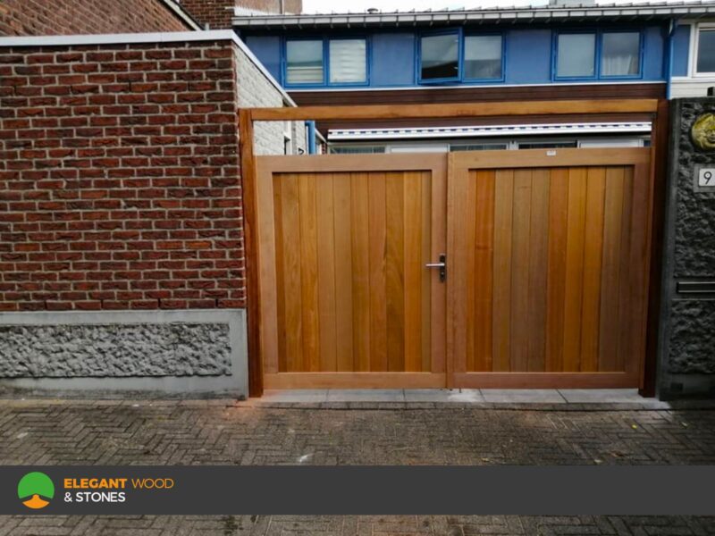 Dubbele Poort Bankirai Belmonte Robuust 180cm hoogte "eigen productie"  MAATWERK!! Breedte vanaf 200cm tot maar liefst 360cm