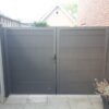 WPC dubbele tuindeur met aluminium omlijsting model Forte "Maatwerk" Breedte vanaf 200cm tot maar liefst 360cm
