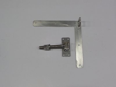 Verstelbaar RVS poortbeslag met winkelhaak  300x300mm (6mm) 1x links en 1x rechts