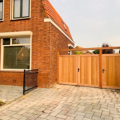 Dubbele Poort Bankirai Belmonte Robuust 180cm hoogte "eigen productie"  MAATWERK!! Breedte vanaf 200cm tot maar liefst 360cm