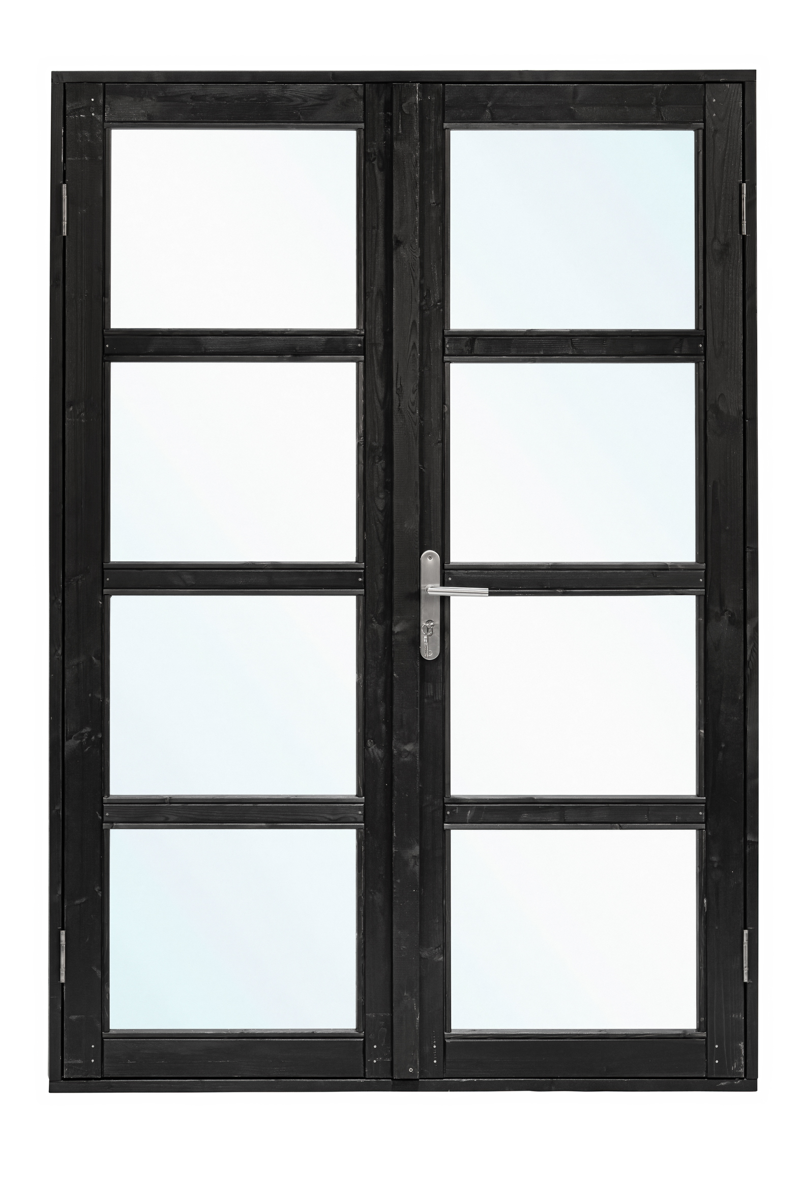 aantrekken gegevens Straat Deur dubbel met raam modern RS vuren 145x210cm zwart | Elegant Wood
