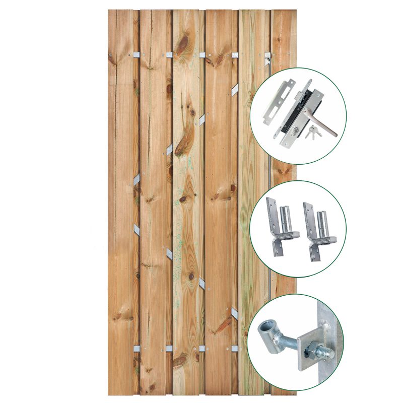 Tuindeur Privacy luxe grenen 130x195cm incl. inbouwen slot