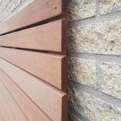 Hardhouten tuinscherm Modern 180x180cm Rhombus lamellen 13x65mm scherm 51