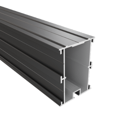 StructurAL Aluminium onderbalken 80x60mm L-400cm, 2mm wanddikte, RAL9005 max 200cm overspanning mogelijk!!