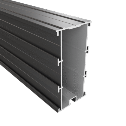 StructurAL Aluminium onderbalken 120x60mm L-400cm, 2mm wanddikte, RAL9005 max 300cm overspanning mogelijk!! (kopie)