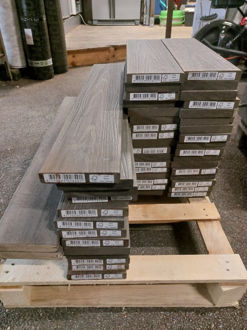 Partij massieve Wpc Fiberdeck planken 24x140mm