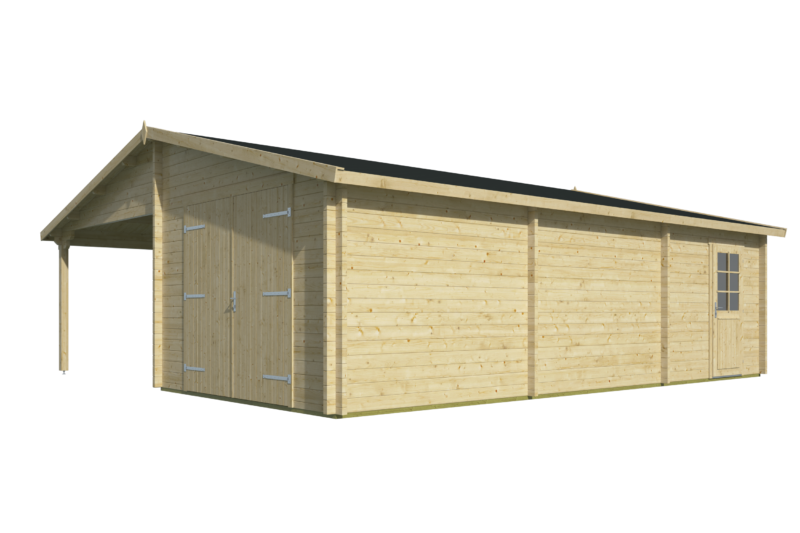 Garage-carport Berggren | 58 mm | vuren bruin geïmpregneerd