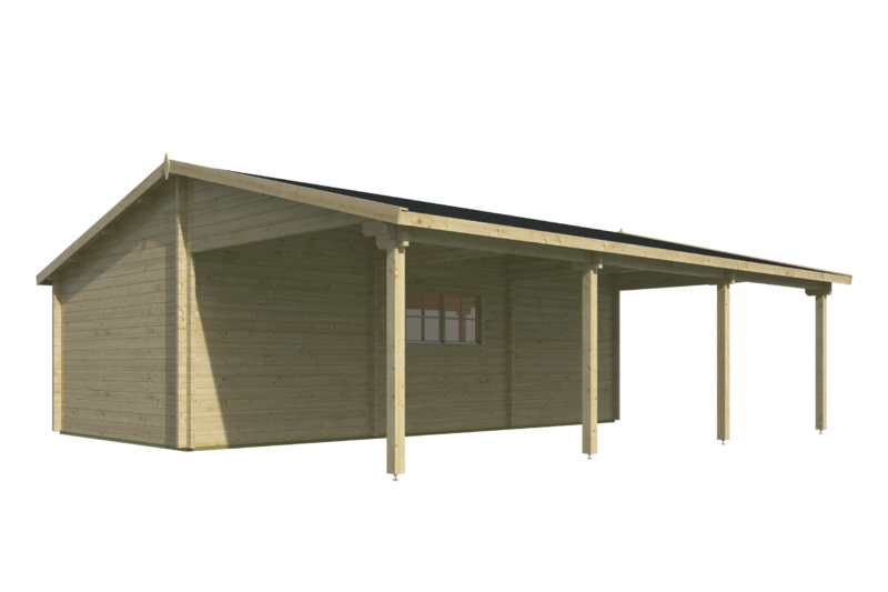 Garage-carport Berggren | 58 mm | vuren groen geïmpregneerd