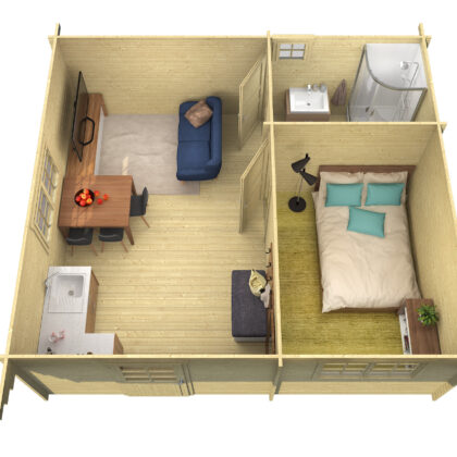 Blokhut - Tuinhuis Cantabria | 44 mm | Red Class Wood geïmpregneerd