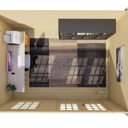 Blokhut - Tuinhuis Chloe | 40 mm | vuren grijs geïmpregneerd