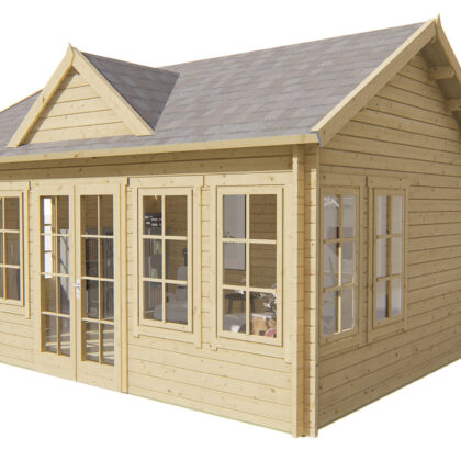 Blokhut - Tuinhuis Clockhouse | 44 mm | vuren honinggeel geïmpregneerd