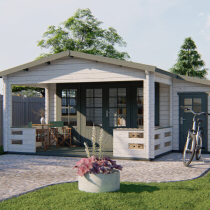Blokhut - Tuinhuis Coventry | 58 mm | vuren honinggeel geïmpregneerd