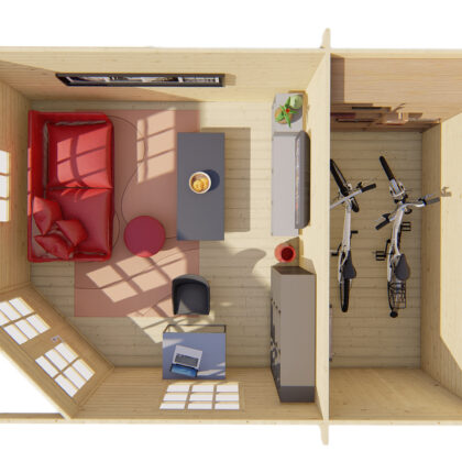 Blokhut - Tuinhuis Helge | 44 mm | vuren onbehandeld