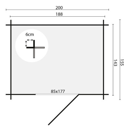 Blokhut - Tuinhuis Irina | 19 mm | vuren onbehandeld