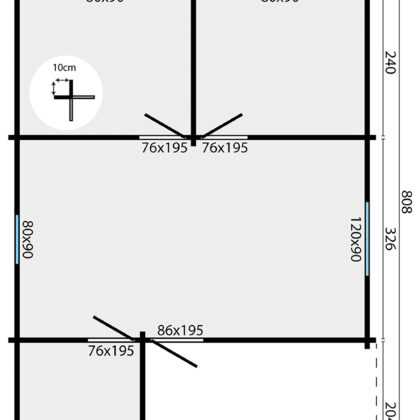 Blokhut - Tuinhuis Javea | 44 mm | onbehandeld