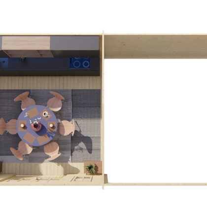 Blokhut - Tuinhuis Kwaspa | 44 mm | vuren Red Class Wood geïmpregneerd