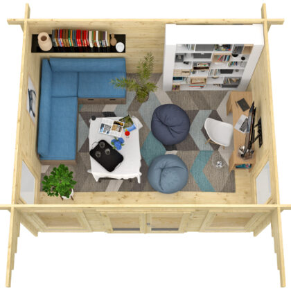 Blokhut - Tuinhuis Lory | 44 mm | vuren onbehandeld