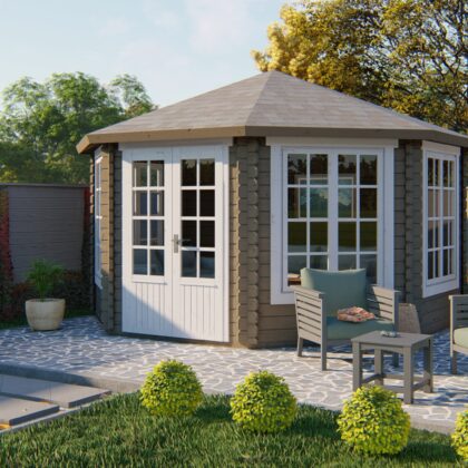 Blokhut - Tuinhuis Lynn | 44 mm | vuren groen geïmpregneerd