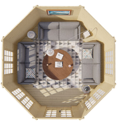 Blokhut - Tuinhuis Lynn | 44 mm | vuren grijs geïmpregneerd