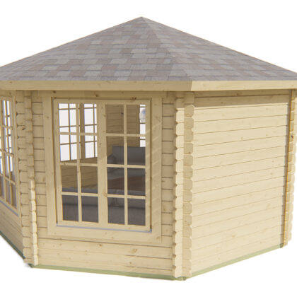Blokhut - Tuinhuis Lynn | 44 mm | vuren honinggeel geïmpregneerd