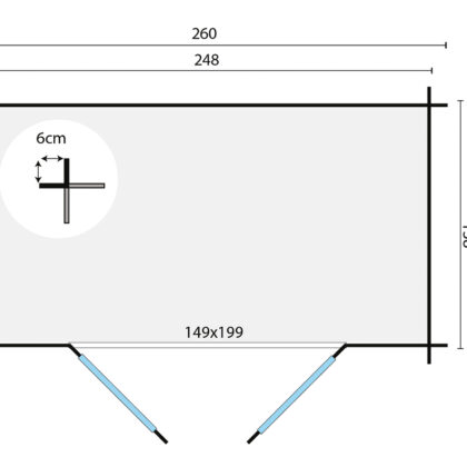 Blokhut - Tuinhuis Malva 2.0 | 19 mm | vuren grijs geïmpregneerd