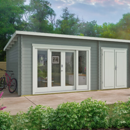 Blokhut - Tuinhuis Meg | 44 mm | groen geïmpregneerd