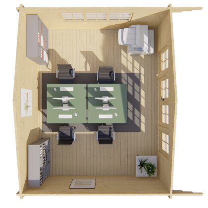 Blokhut - Tuinhuis Newcastle | 58 mm | vuren honinggeel geïmpregneerd