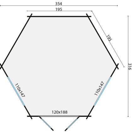 Blokhut - Tuinhuis Nora | 34 mm | vuren groen geïmpregneerd