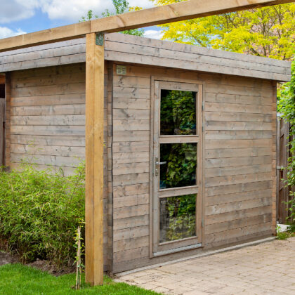 Blokhut - Tuinhuis Novalie 2.0 | 19 mm | vuren grijs geïmpregneerd