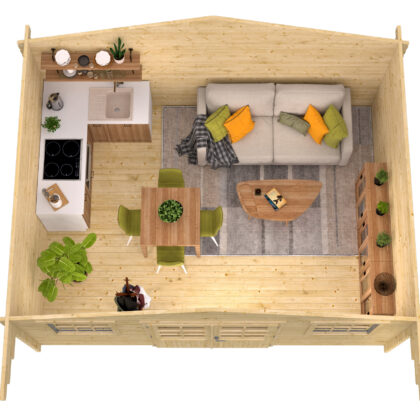 Blokhut - Tuinhuis Pavel | 44 mm | vuren onbehandeld