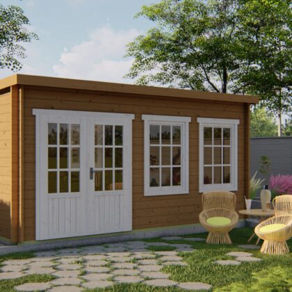 Blokhut - Tuinhuis Sadie | 40 mm | bruin geïmpregneerd