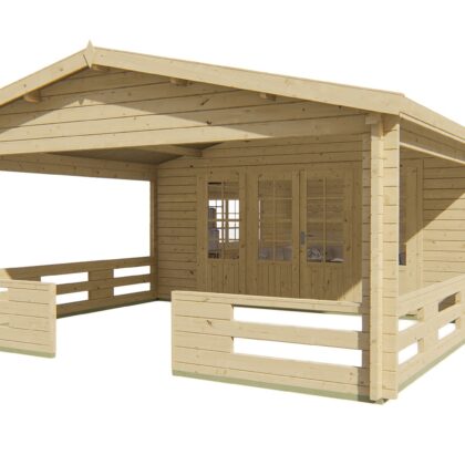 Blokhut - Tuinhuis Sheffield | 58 mm | vuren grijs geïmpregneerd