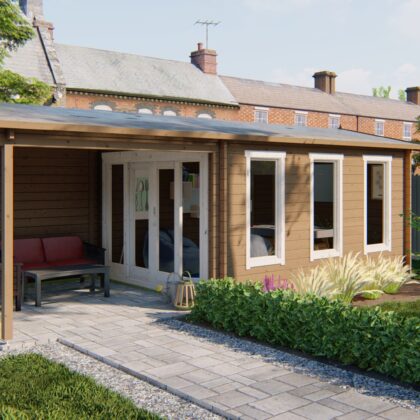 Blokhut - Tuinhuis Skeg | 44 mm | vuren onbehandeld
