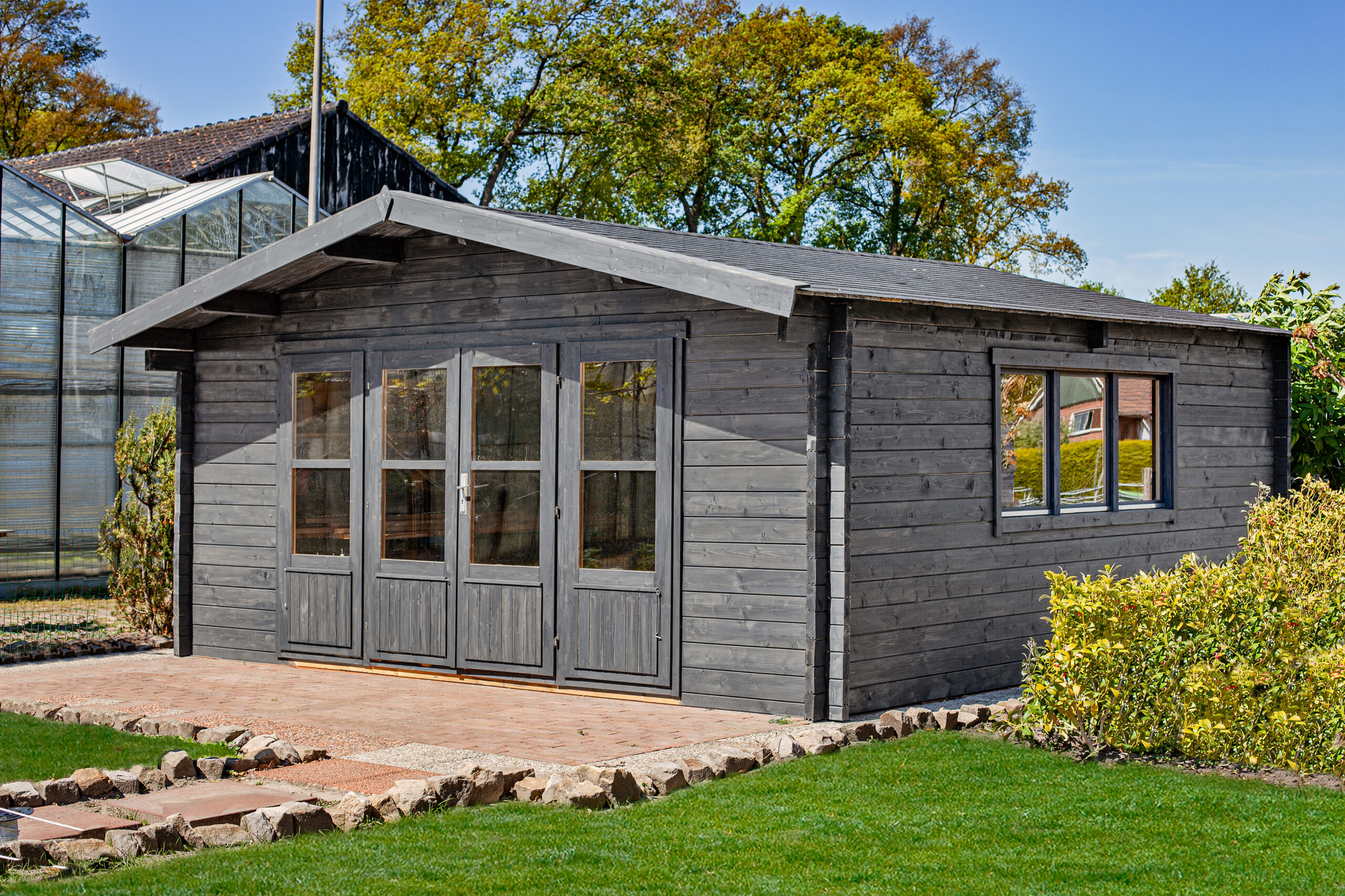 Blokhut - Tuinhuis Southampton | 58 mm | vuren honinggeel geïmpregneerd