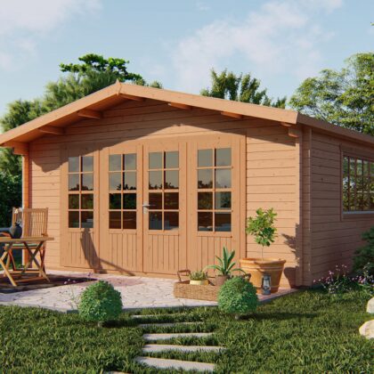 Blokhut - Tuinhuis Southampton | 58 mm | vuren honinggeel geïmpregneerd