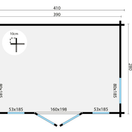 Blokhut - Tuinhuis Victoria | 58 mm | bruin geïmpregneerd