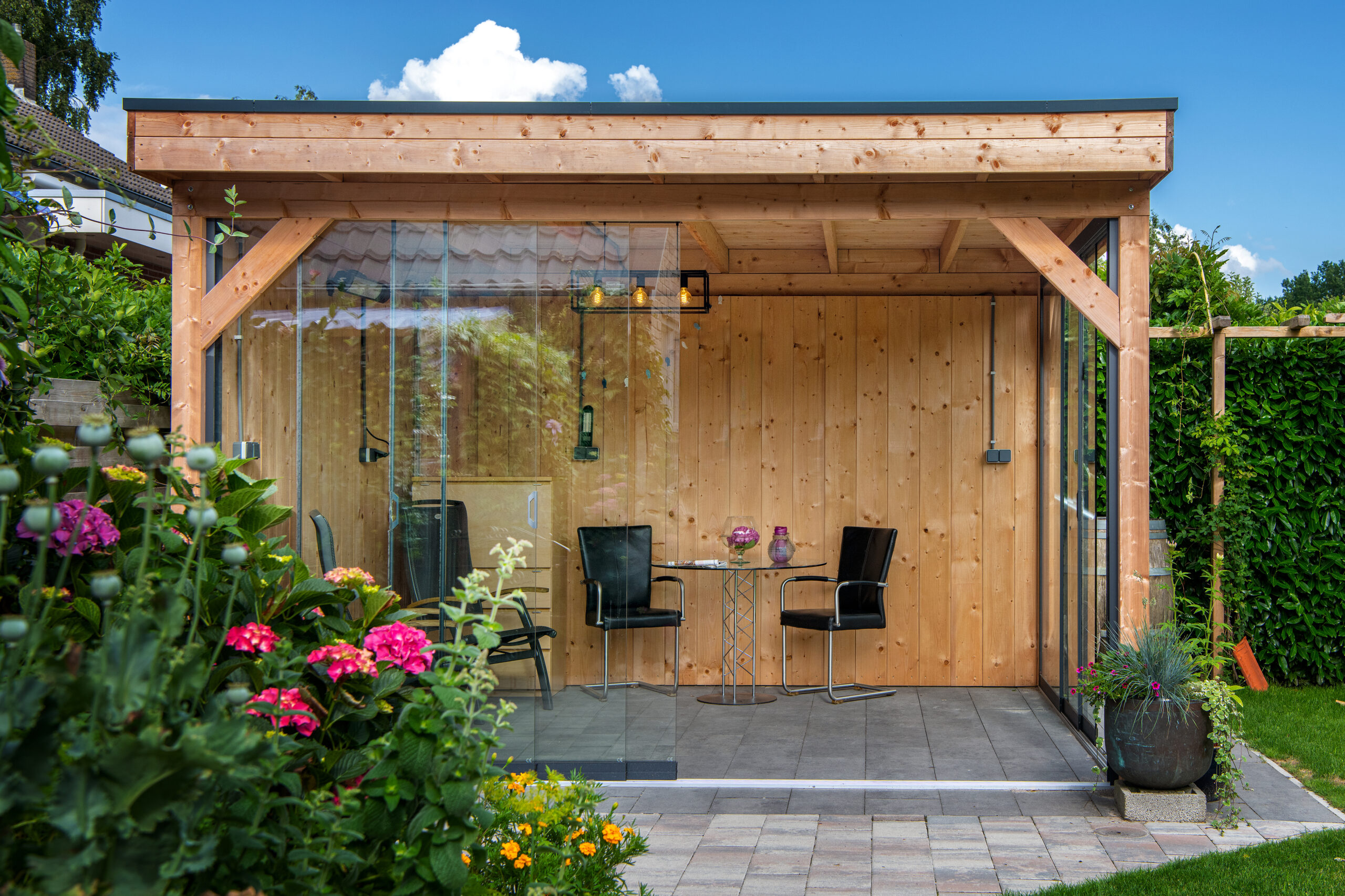 Blokhutaccessoires aluminium daktrim antraciet 4,5 x 4,5 x 250 cm incl. 1 klang