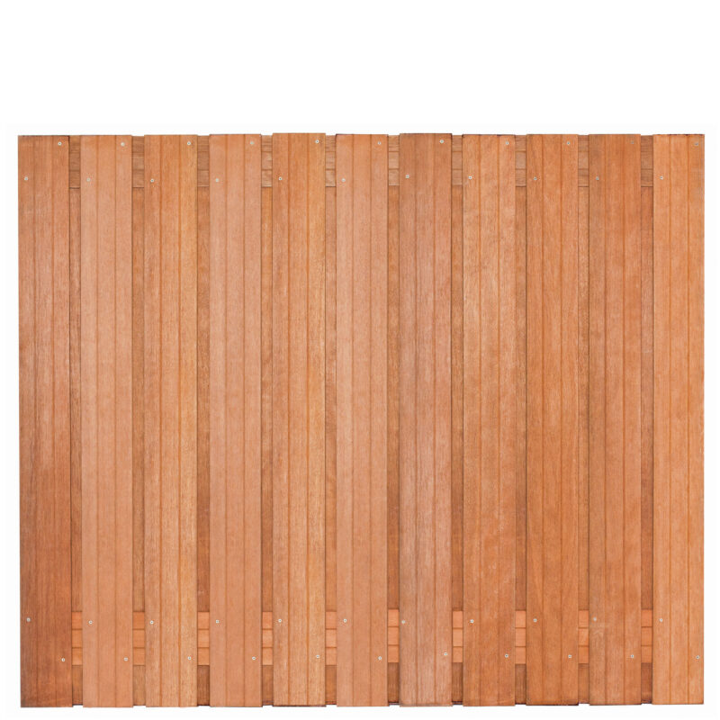 Tuinscherm hardhout kunstmatig gedroogd 23-planks (21 + 2) Hoorn 180 x 150 cm