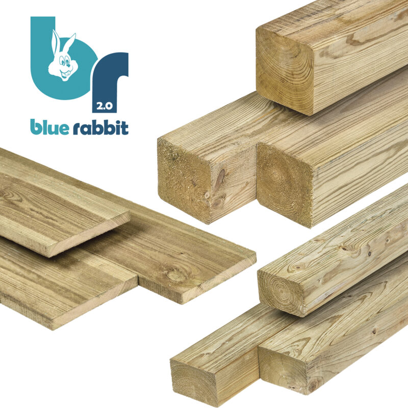 DHZ Houtpakket Blue Rabbit @Steps 8,8 x 8,8 cm