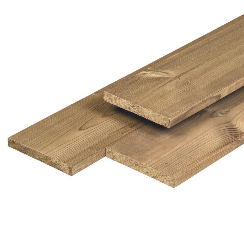 Thermoline thermisch gemodificeerd grenen tuinplank 1,8 x 14,1 x 450 cm