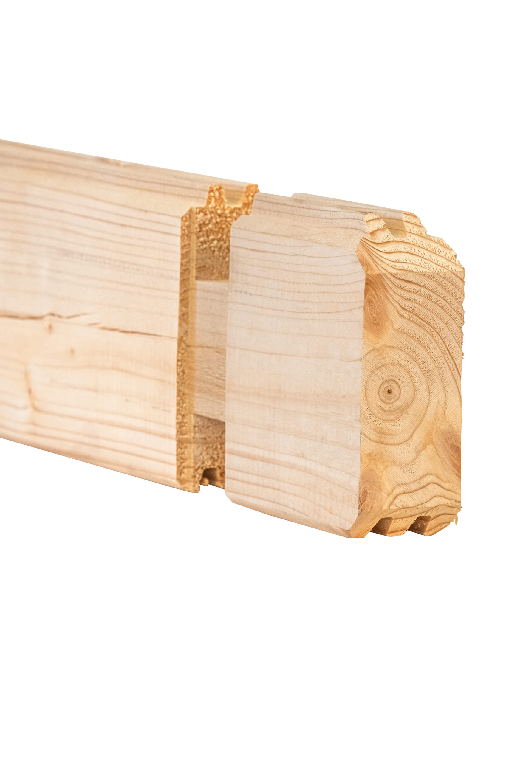 Blokhutprofiel 44 mm p/m | geschaafd | vuren | onbehandeld