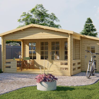 Blokhut - Tuinhuis Coventry | 58 mm | vuren groen geïmpregneerd