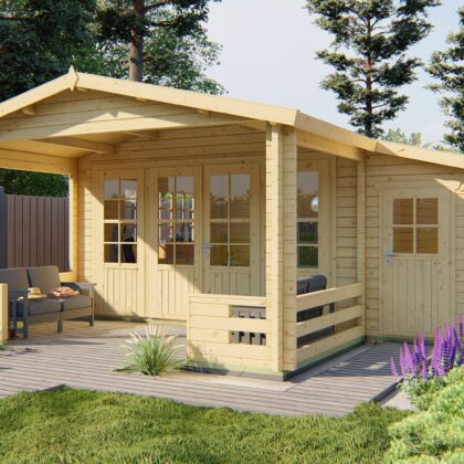 Blokhut - Tuinhuis Manchester | 58 mm | vuren Red Class Wood geïmpregneerd