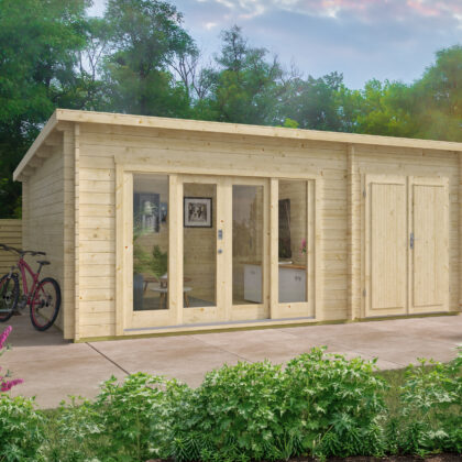 Blokhut - Tuinhuis Meg | 44 mm | honinggeel geïmpregneerd