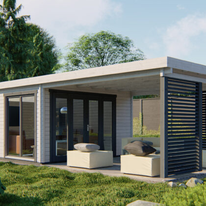 Blokhut - Tuinhuis Casper | 58 mm | vuren honinggeel geïmpregneerd
